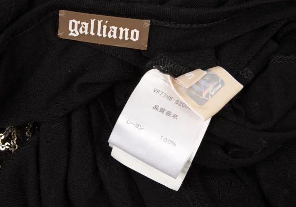 ジョンガリアーノJohn Galliano フロント3D装飾ロゴカットソー 黒S (K