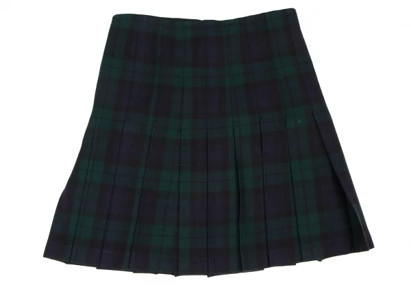ラルフローレンRalph Lauren タータンチェックプリーツスカート 紺緑9