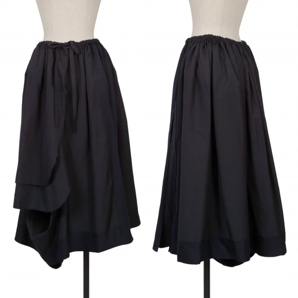 コムデギャルソンCOMME des GARCONS ウールカットオフデザインギャザー