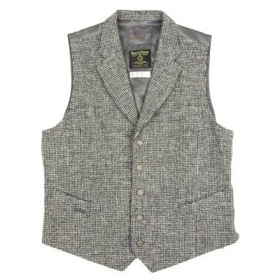 パパスPapas ハリスツイードベスト ベージュ茶L (K-136641)