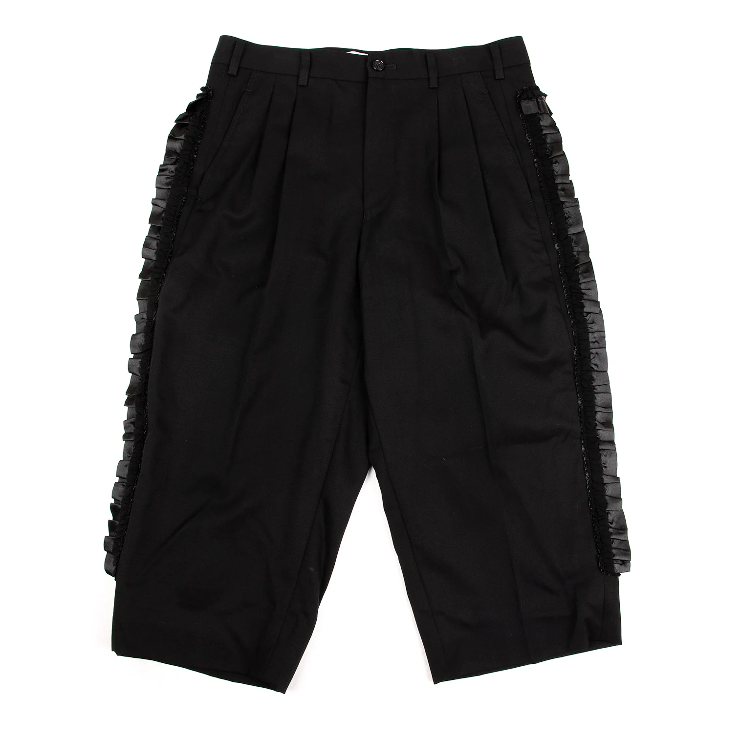 コムデギャルソンCOMME des GARCONS フリルフレーム切替ウールギャバ