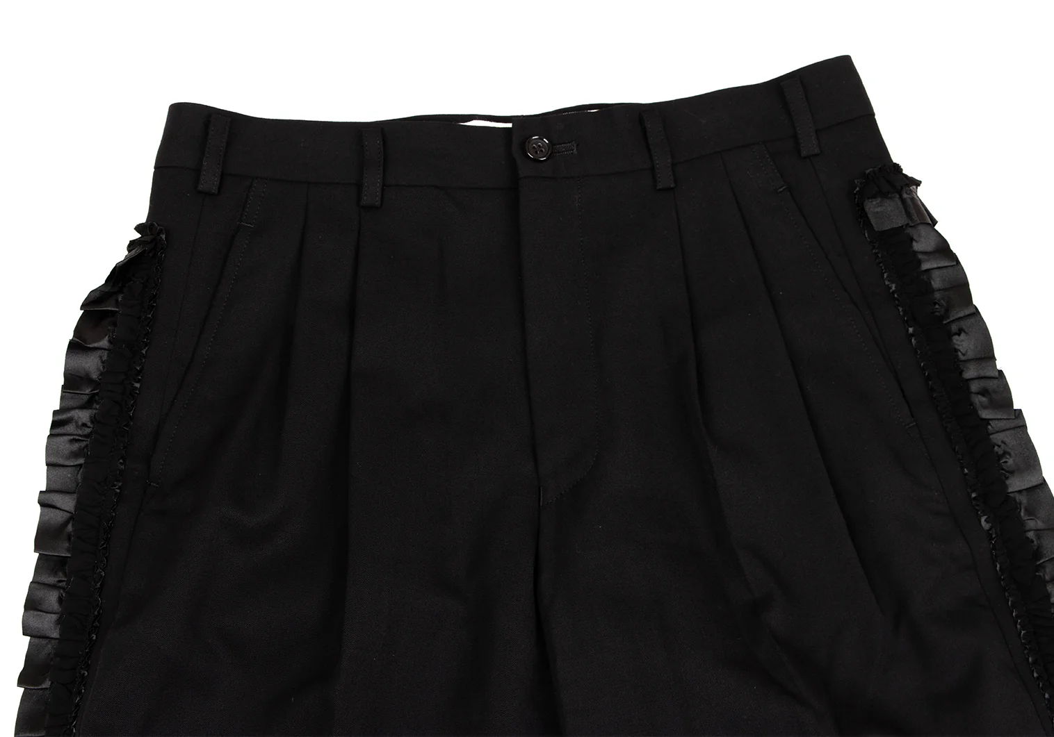 コムデギャルソンCOMME des GARCONS フリルフレーム切替ウールギャバ