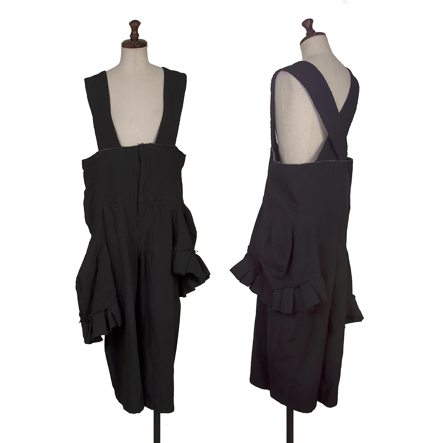 コムデギャルソンCOMME des GARCONS エステルフリル変形吊りパンツ 黒