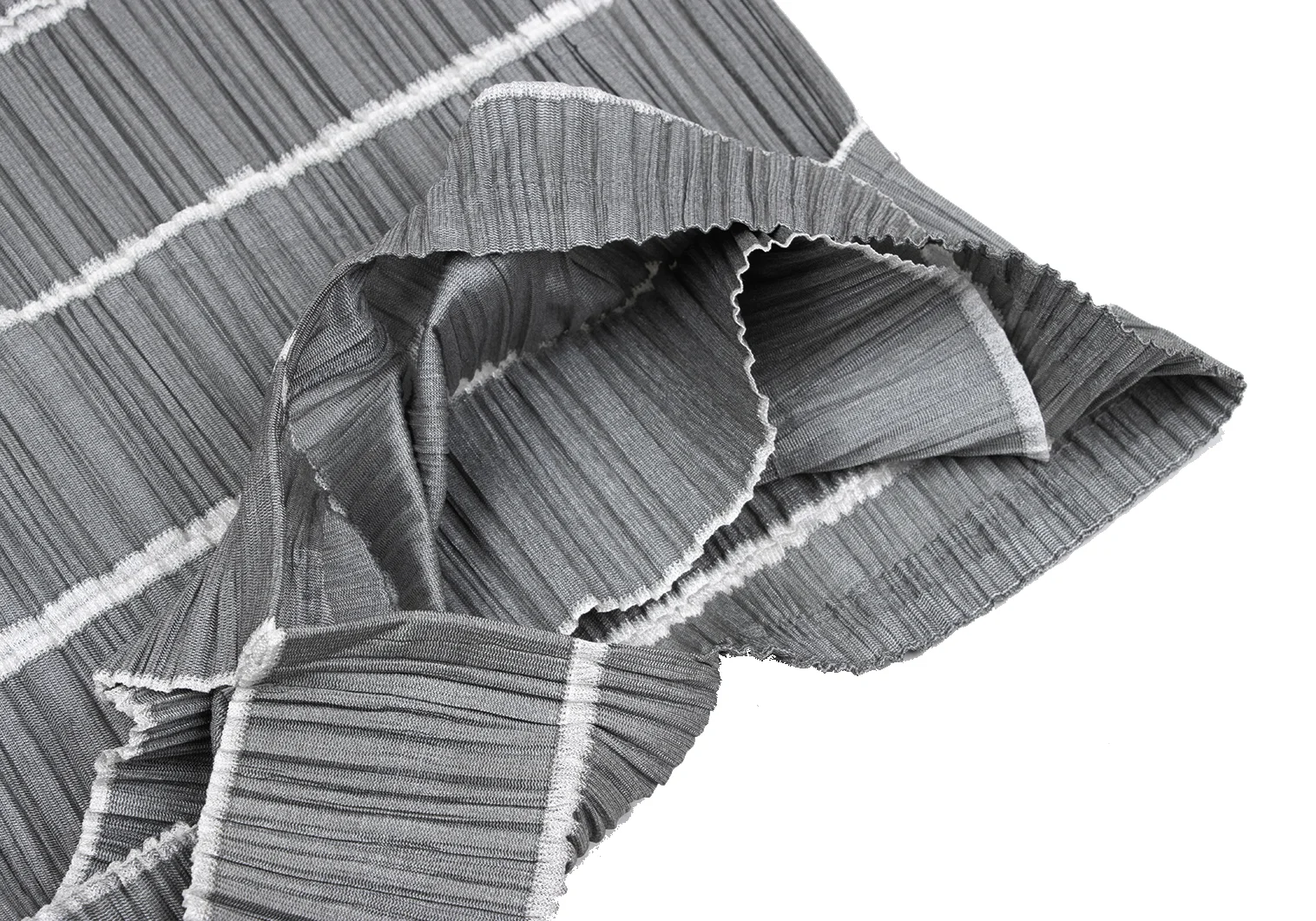 プリーツプリーズPLEATS PLEASE ストライプ織りスクエアネック