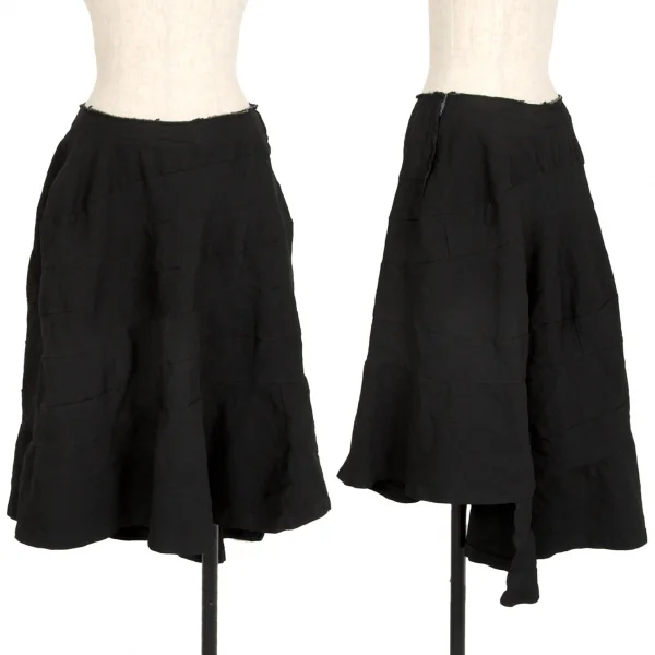 新品!コムデギャルソンCOMME des GARCONS ポリ螺旋切替スカート 黒M位
