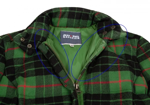 ジーンズポールゴルチエJean's Paul GAULTIER タータンチェックダウン