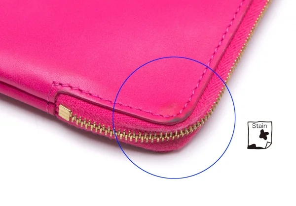 セリーヌCELINE バイカラーレザークラッチバッグ ピンクオレンジ (K