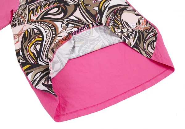 エミリオプッチEMILIO PUCCI フロントプッチ柄切替VネックTシャツ