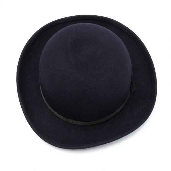 コムコム コムデギャルソンCOMME des GARCONS ウールボーラーハット 紺