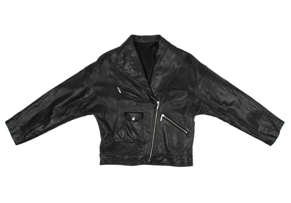 リムアークRIM.ARK オフショルダーレザーライダースジャケット 黒Free