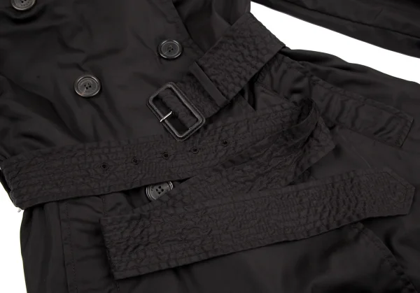 プラダPRADA ナイロン中綿トレンチコート 焦げ茶42 (K-118660)