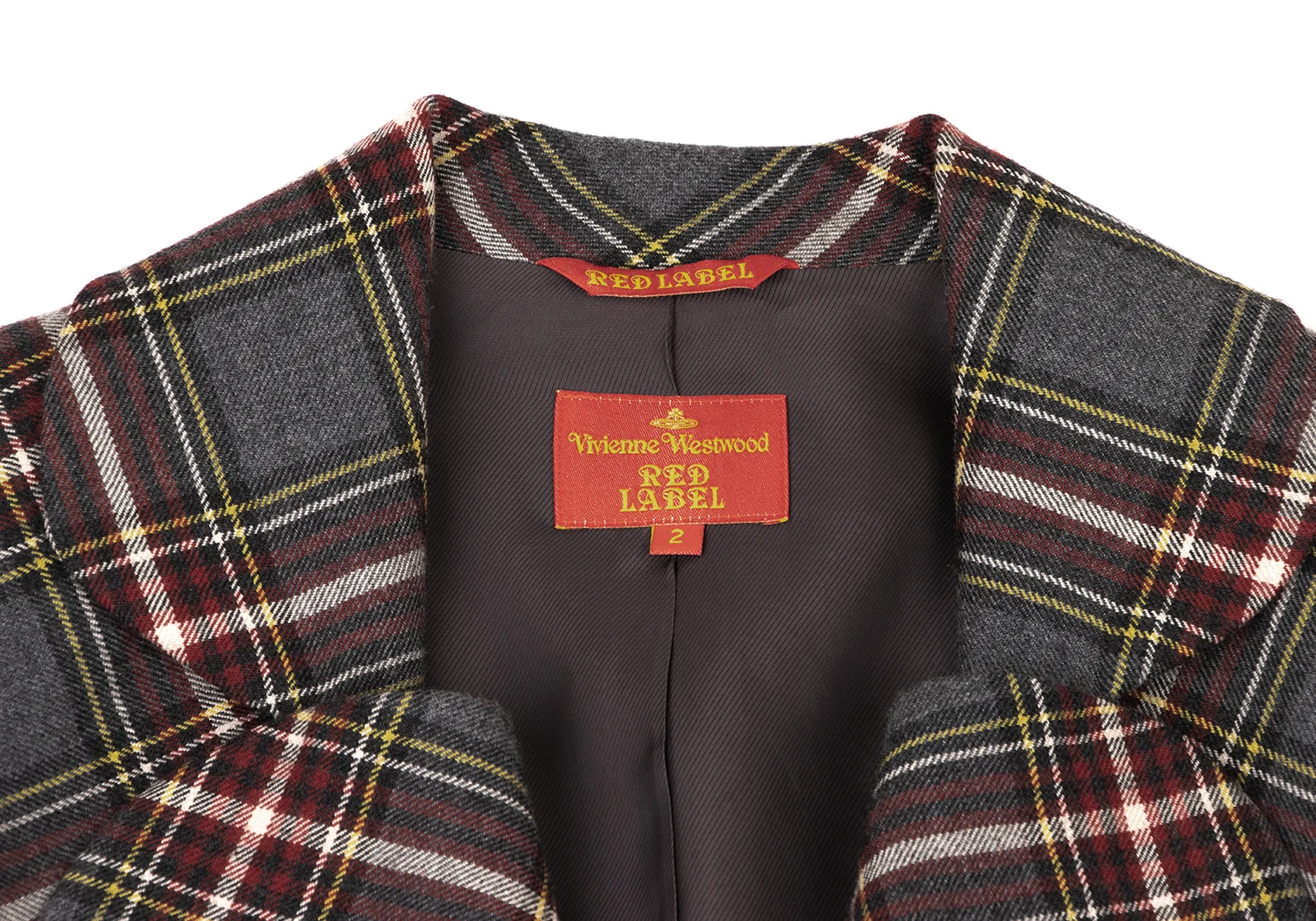 Vivienne Westwood Red Label Check Wool Love Jacket Grey 2 (K-119676)