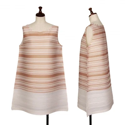 プリーツプリーズ ボーダーノースリーブチュニック PLEATS PLEASE