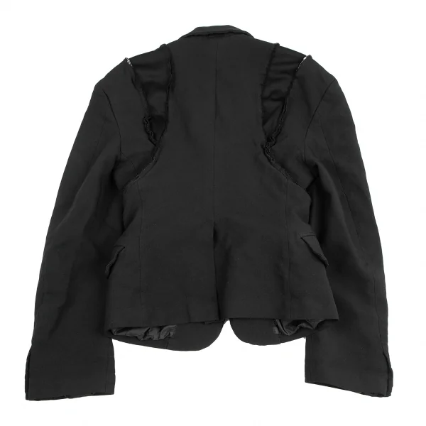 コムデギャルソンCOMME des GARCONS 断ち切りデザイン2Bジャケット 黒S