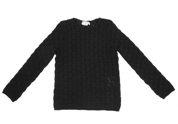 コムコム コムデギャルソンCOMME des GARCONS ウールかぎ編みニット 黒