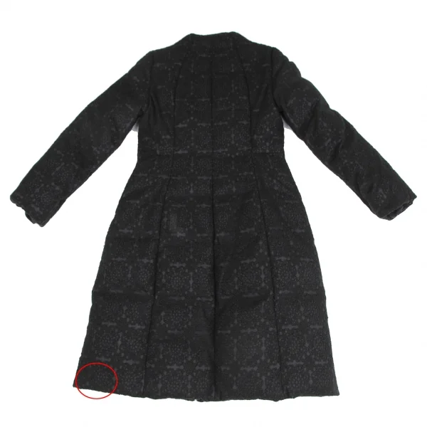 シビラSybilla 柄刺繍ダウンコート 紺黒M (K-128046)