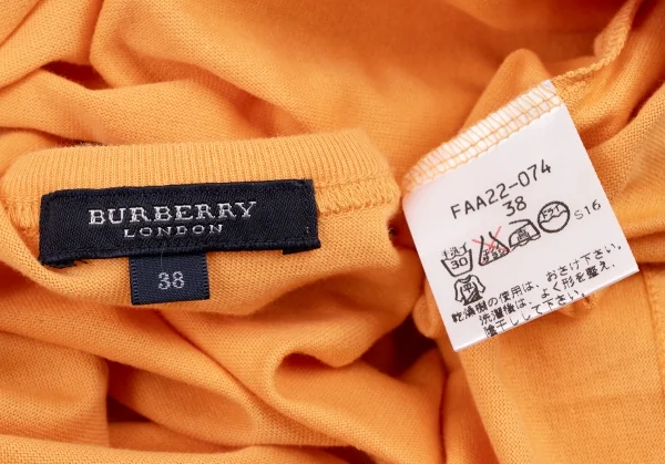バーバリーロンドンBURBERRY LONDON ポイント刺繍Tシャツ オレンジ38