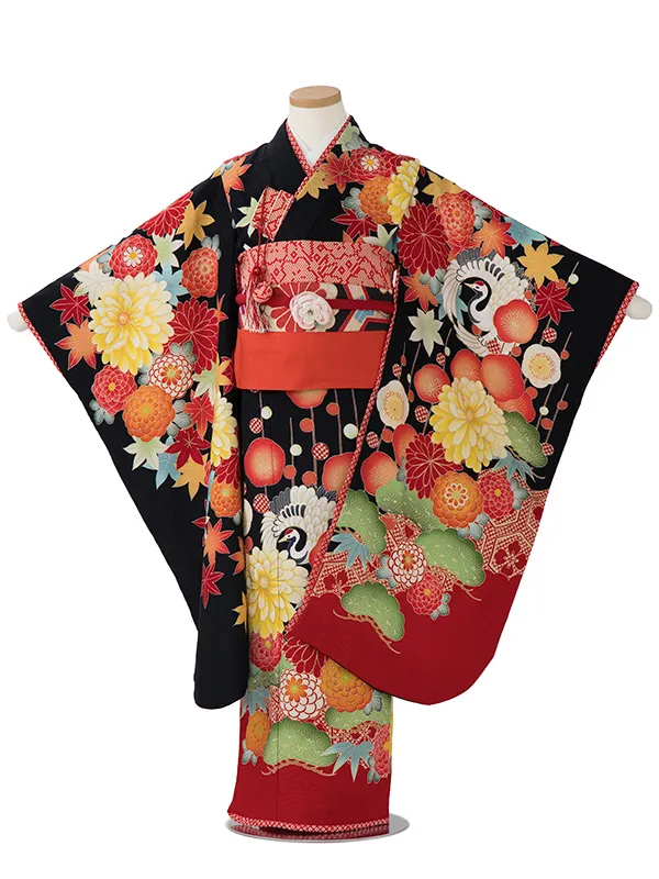 No.k003七五三 7歳 着物 フルセット レトロ柄 No.k003七五三 7歳 着物