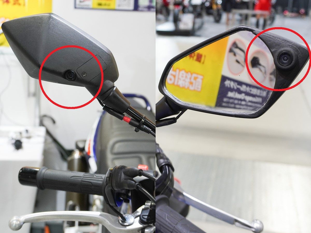 バイクのバックミラーがドライブレコーダーに！ 前後撮影&一体型で4万