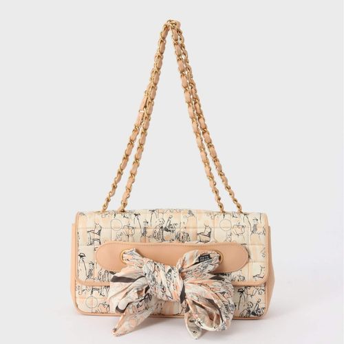 VINTAGE CHANEL/シャネル】Choco bar スカーフショルダーバッグ silk