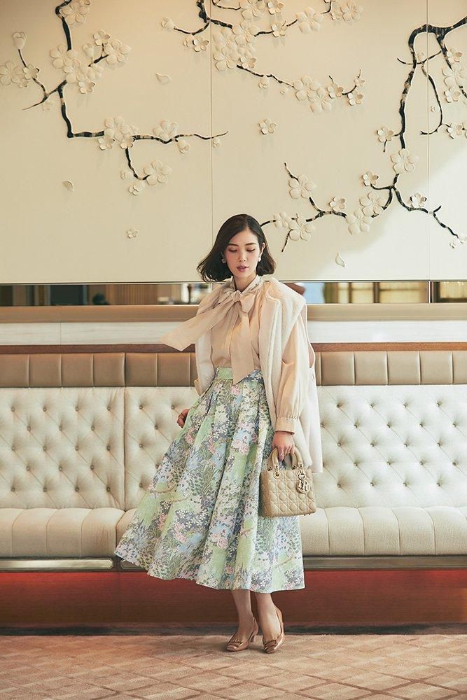 KEITA MARUYAM × SEVEN TEN by MIHO KAWAHITO 庭園プリントフレア