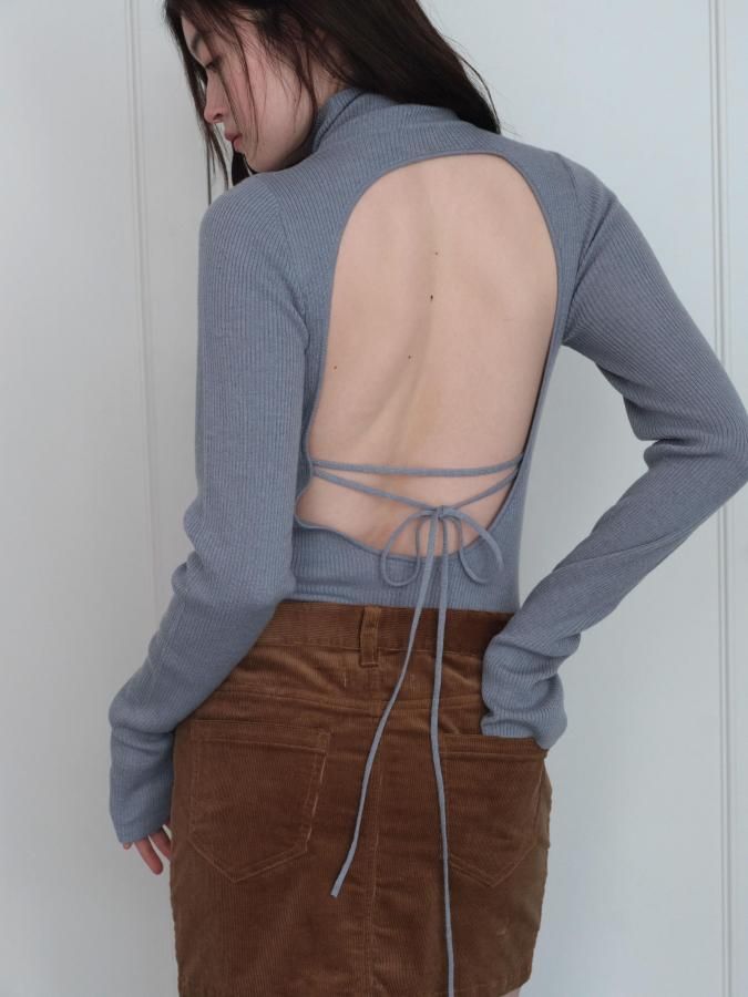 Back Open Rib Leotard - ROSARYMOON OFFICIAL WEB STORE