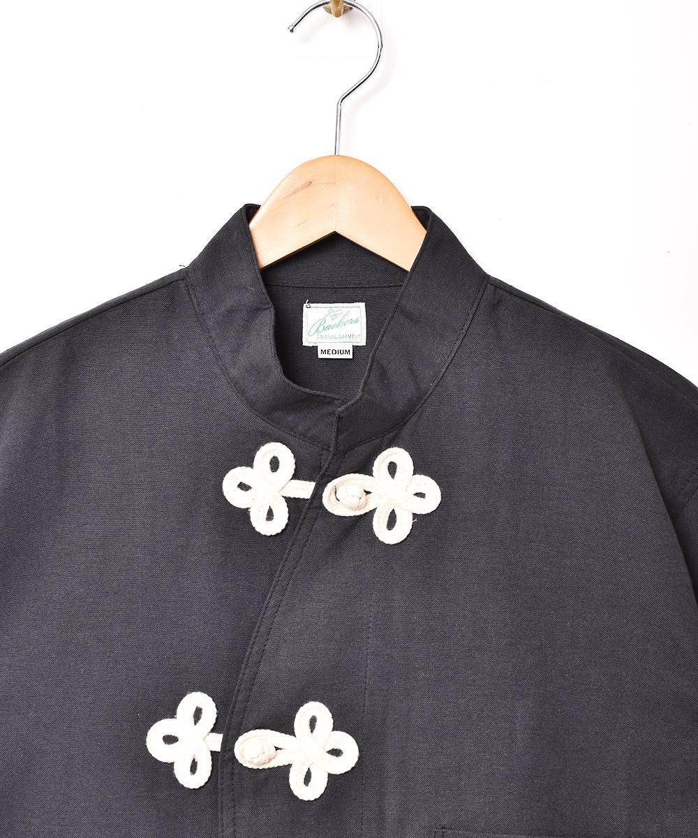 2色展開】「Backers」チャイナボタン スタンドカラー 半袖シャツ