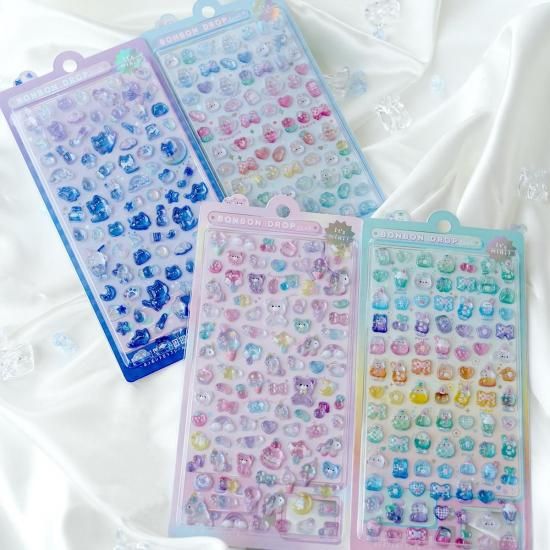 ネコポス対応】ボンボンドロップシール ミニ／なないろボンボン