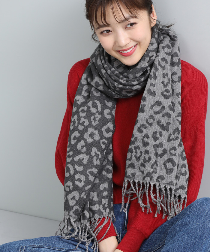 ROENブラウン レオパード柄 ベルベット ストール ROENブラウン