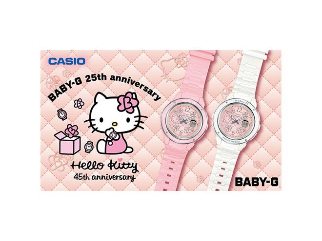 カシオ、ハローキティ「ピンクキルトシリーズ」とコラボした「BABY-G