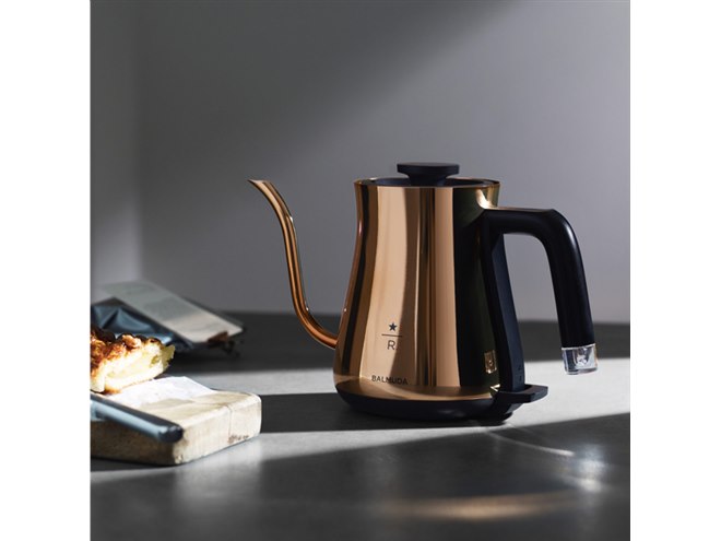 バルミューダ、電気ケトル「BALMUDA The Pot」にスターバックス