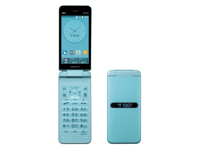 au、折りたたみ式4Gタフネスケータイ「GRATINA KYF42」を本日8/13発売