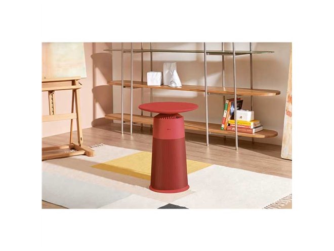 LG、テーブルやQi充電機能を備えた360度型空気清浄機「PuriCare