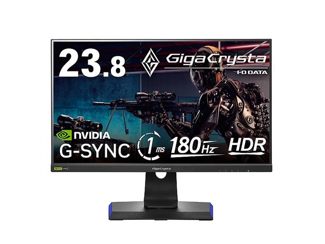アイ・オー、180Hz駆動の23.8型ゲーミングモニター「GigaCrysta LCD