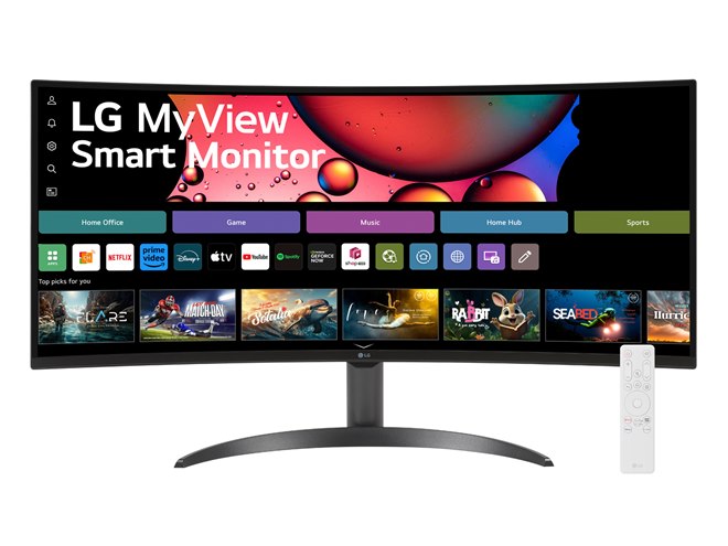 LG、3440×1440表示対応の34型曲面ウルトラワイド液晶「LG MyView Smart