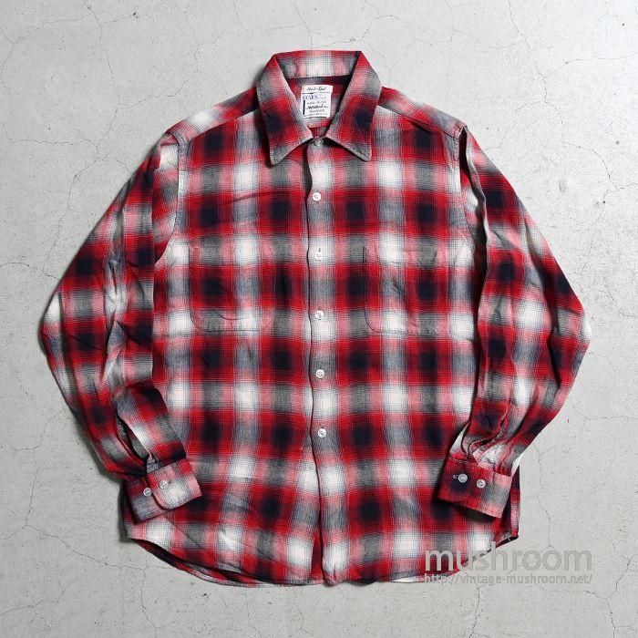 SEARS SHADOW PLAID RAYON SHIRT（GOOD CONDITION/MEDIUM） - 古着屋