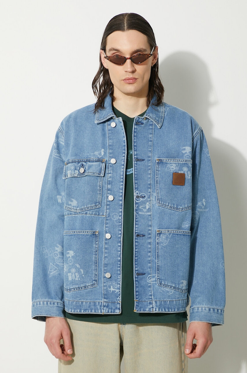 Carhartt WIP denim jacket Stamp Jacket men's blue color I033743