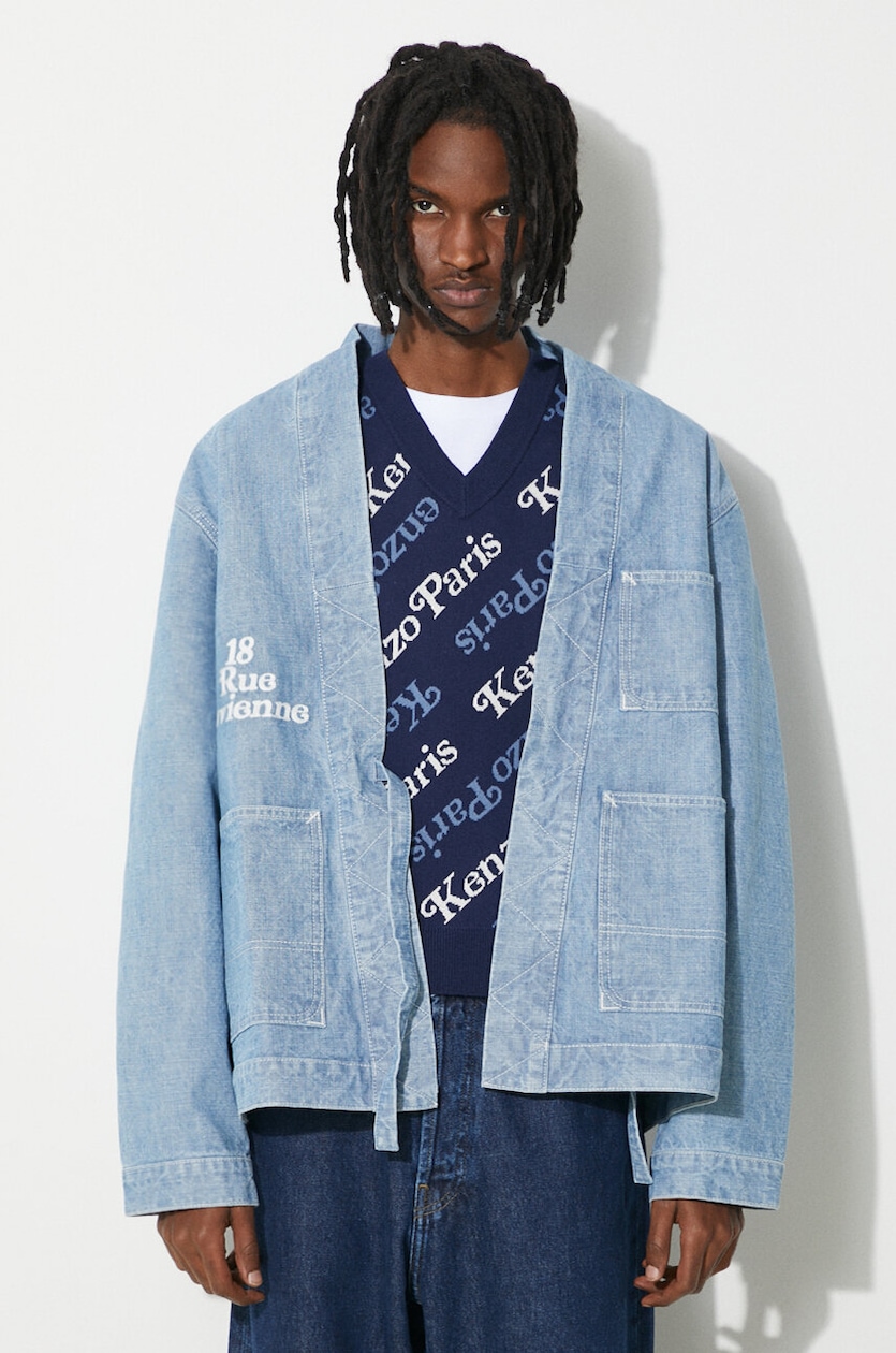 Kenzo denim jacket by Verdy Kimono men's blue color FE55DM1426H4