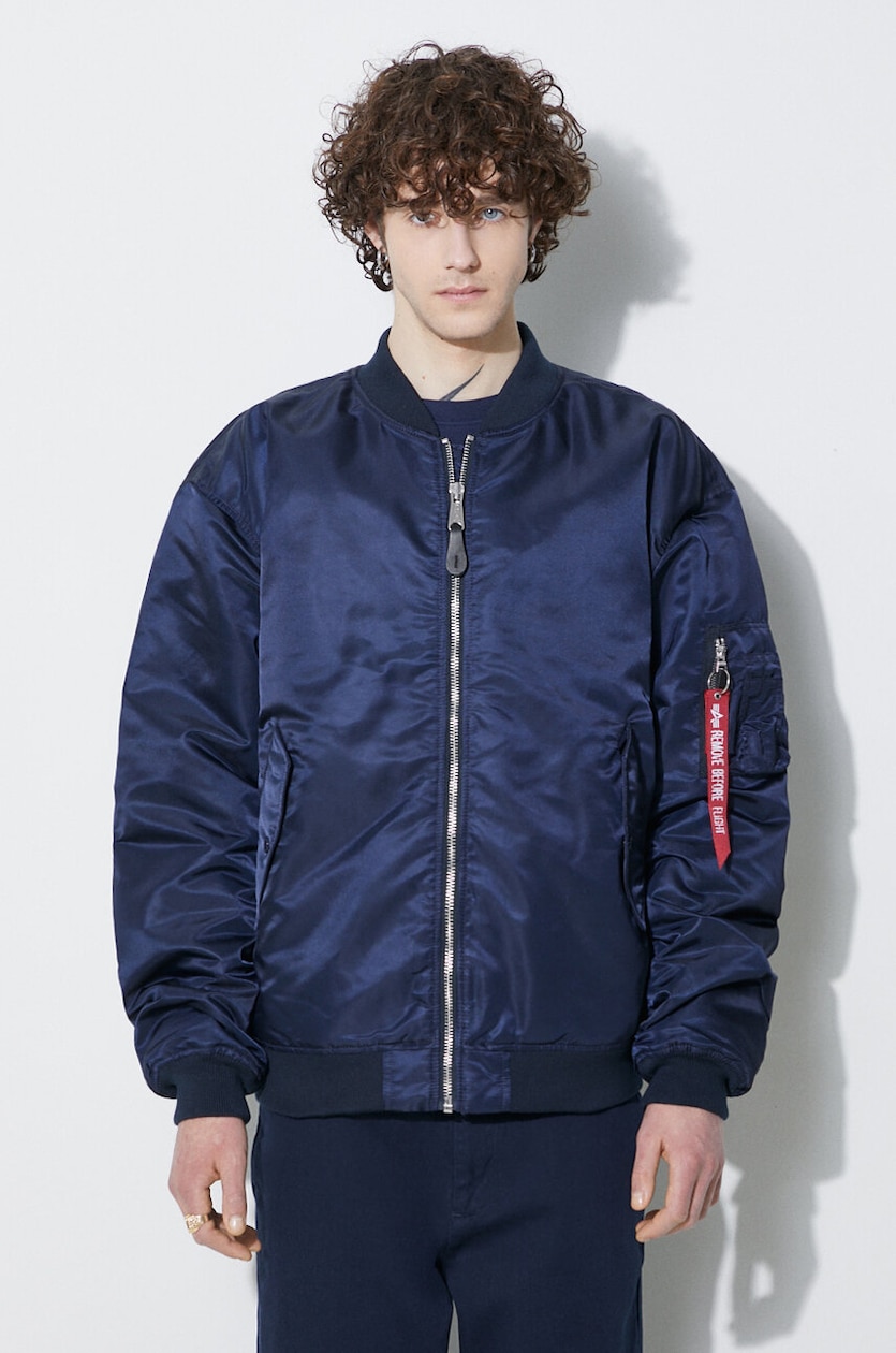 Alpha Industries bomber jacket MA-1 CS men's navy blue color
