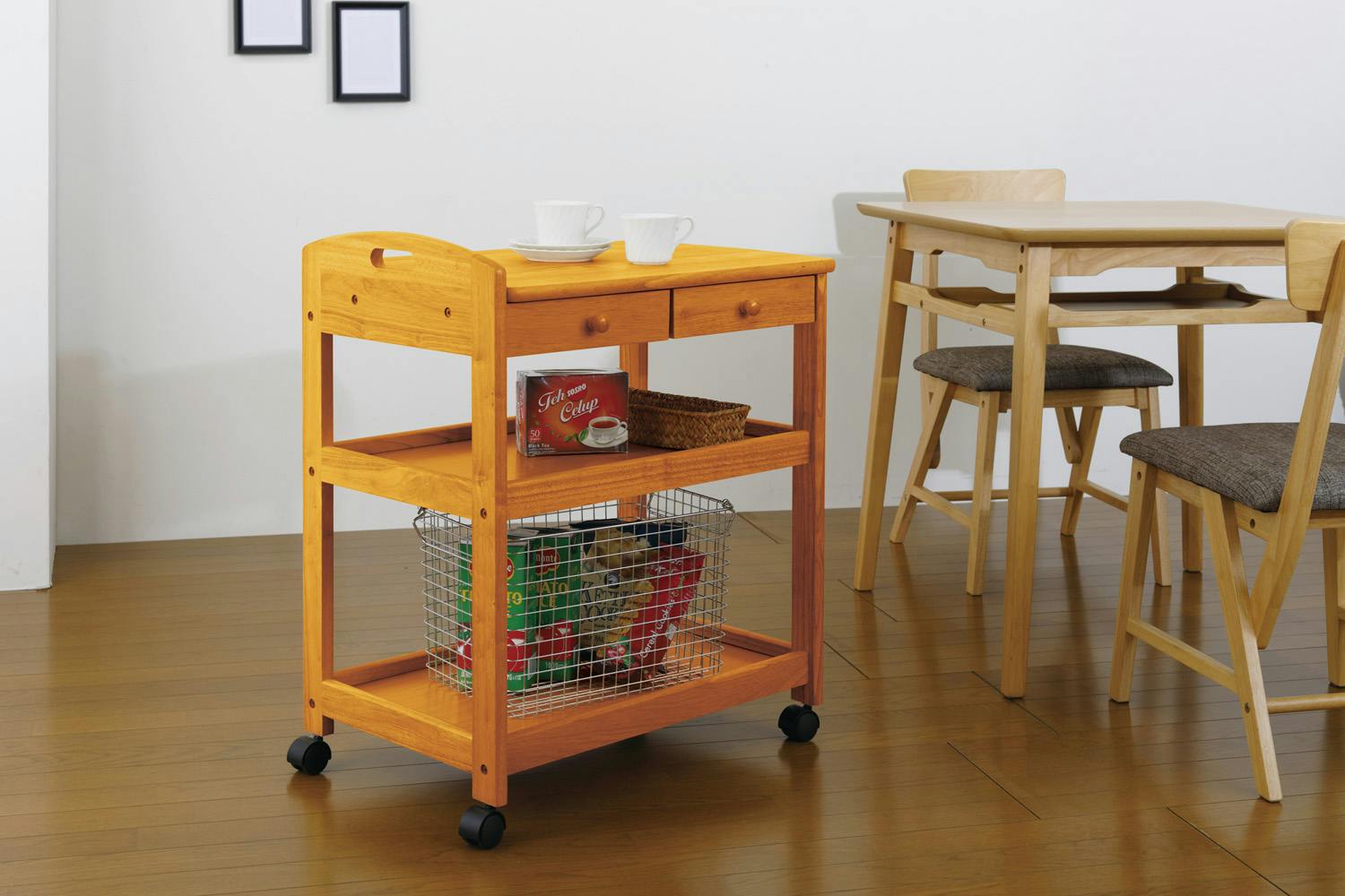 UTILITY KOEKI KW-600H(BR) キッチンワゴン 62.5×42.5×73.5 組立品