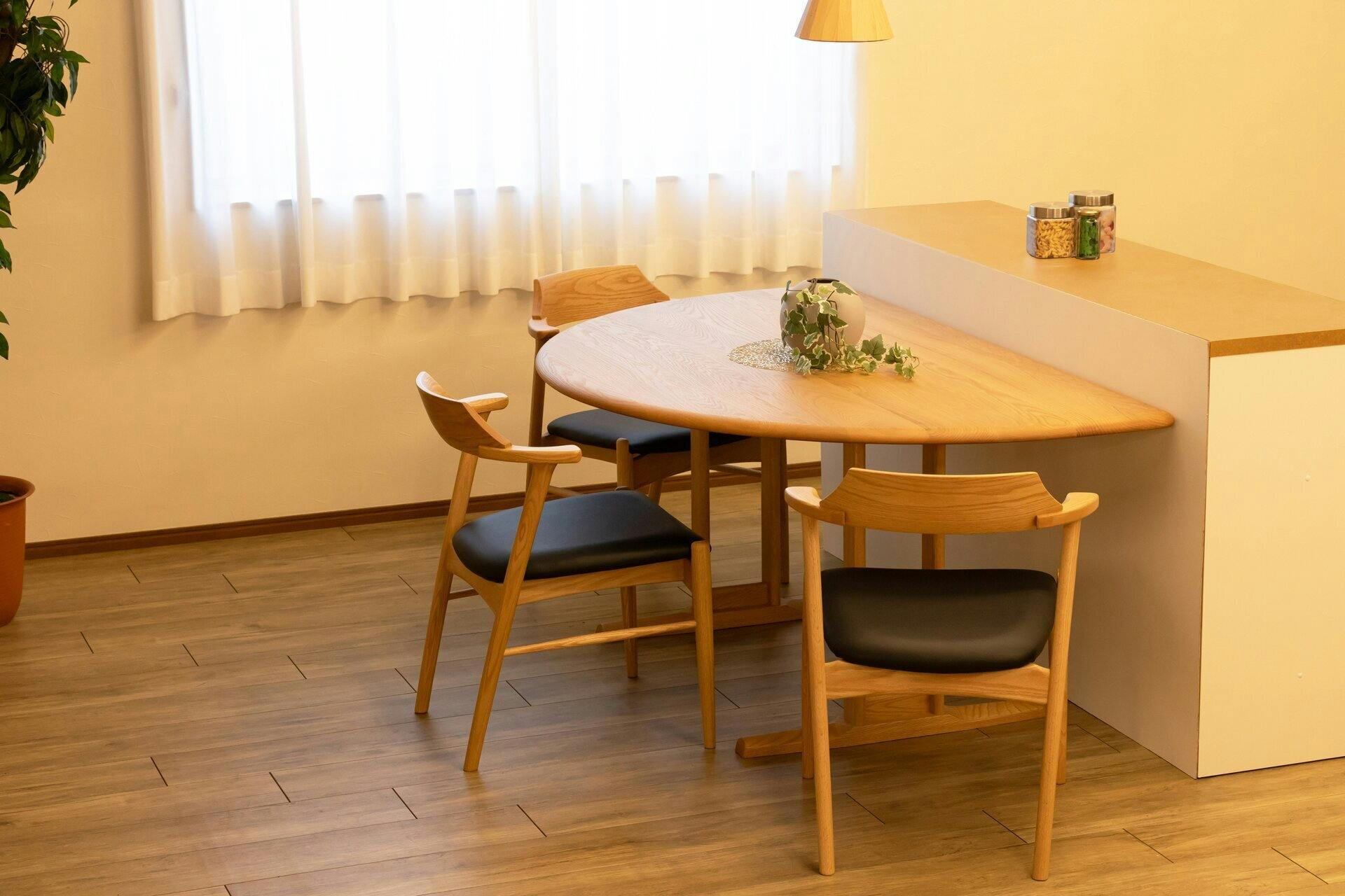 筑波産商 アルボル YUME2 180×110 半円 ダイニングテーブルT