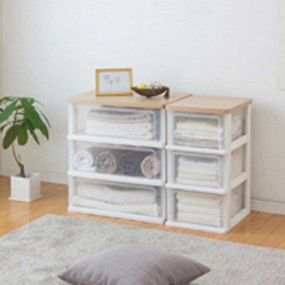 アイリスオーヤマ ウッドトップチェスト WTW-543 フレンチオーク