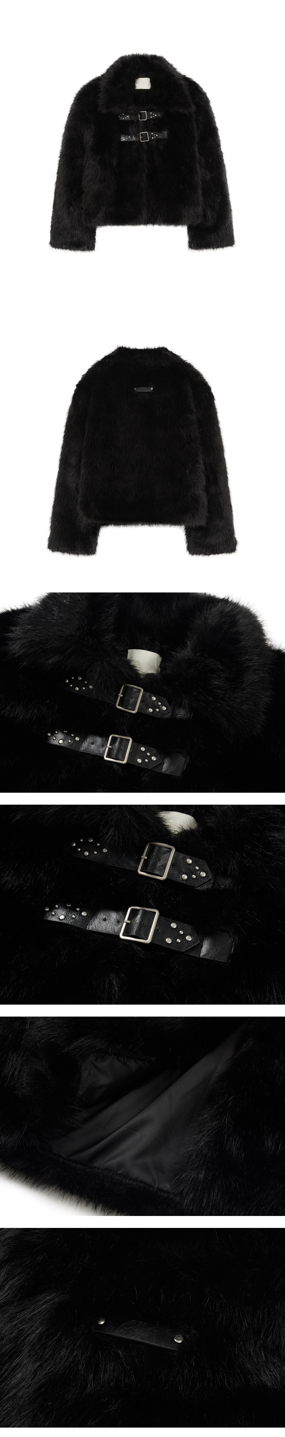 MUSINSA公式 | ILLIGO パピィショートファージャケットブラック