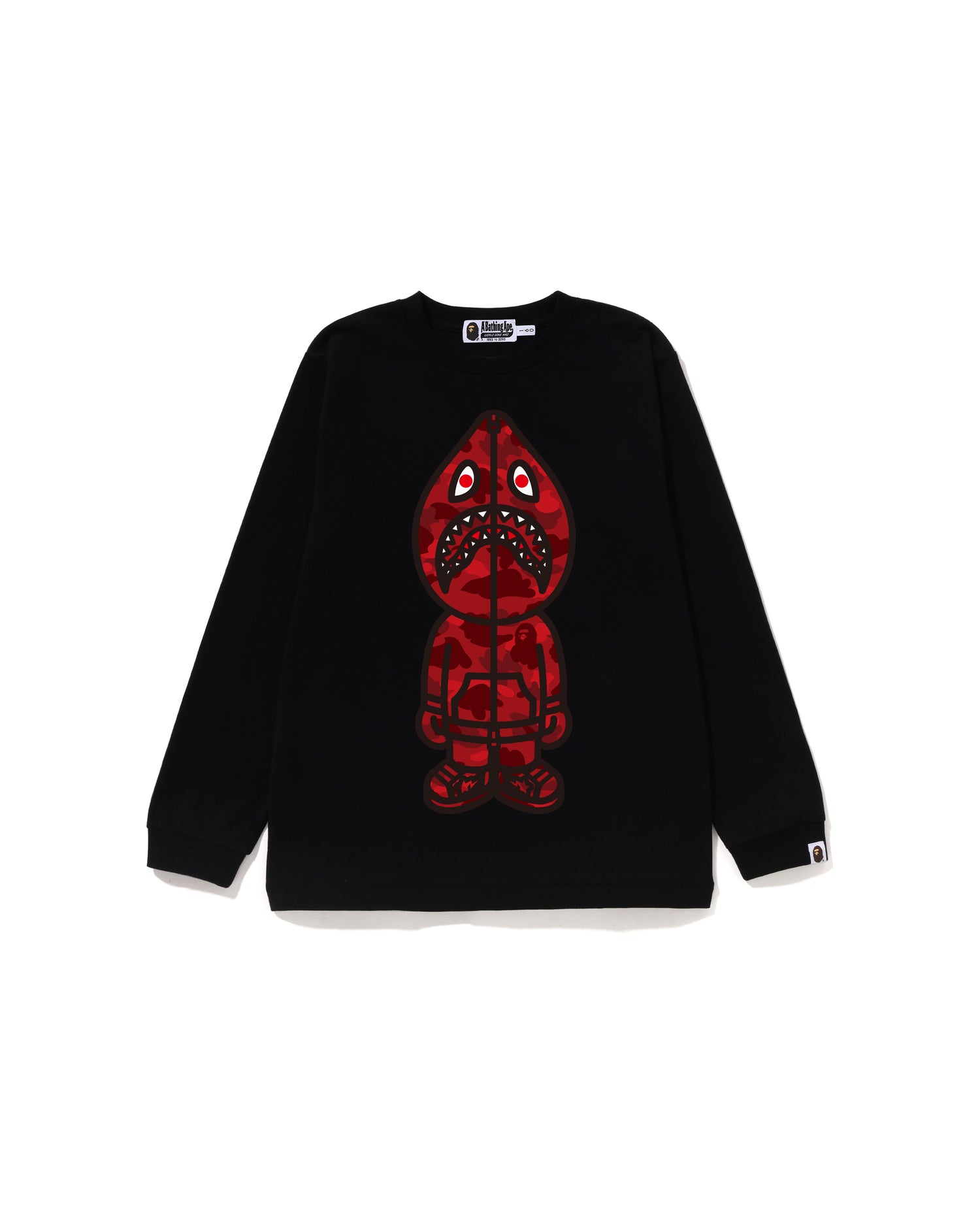 A BATHING APE® Kids Color Camo Shark Seijin Ls Tee Jr | Bape