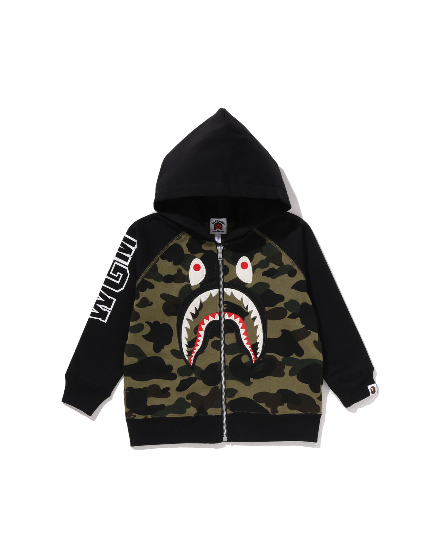 A BATHING APE® Kids 1st Camo Shark Patch Zip Hoodie | Bape