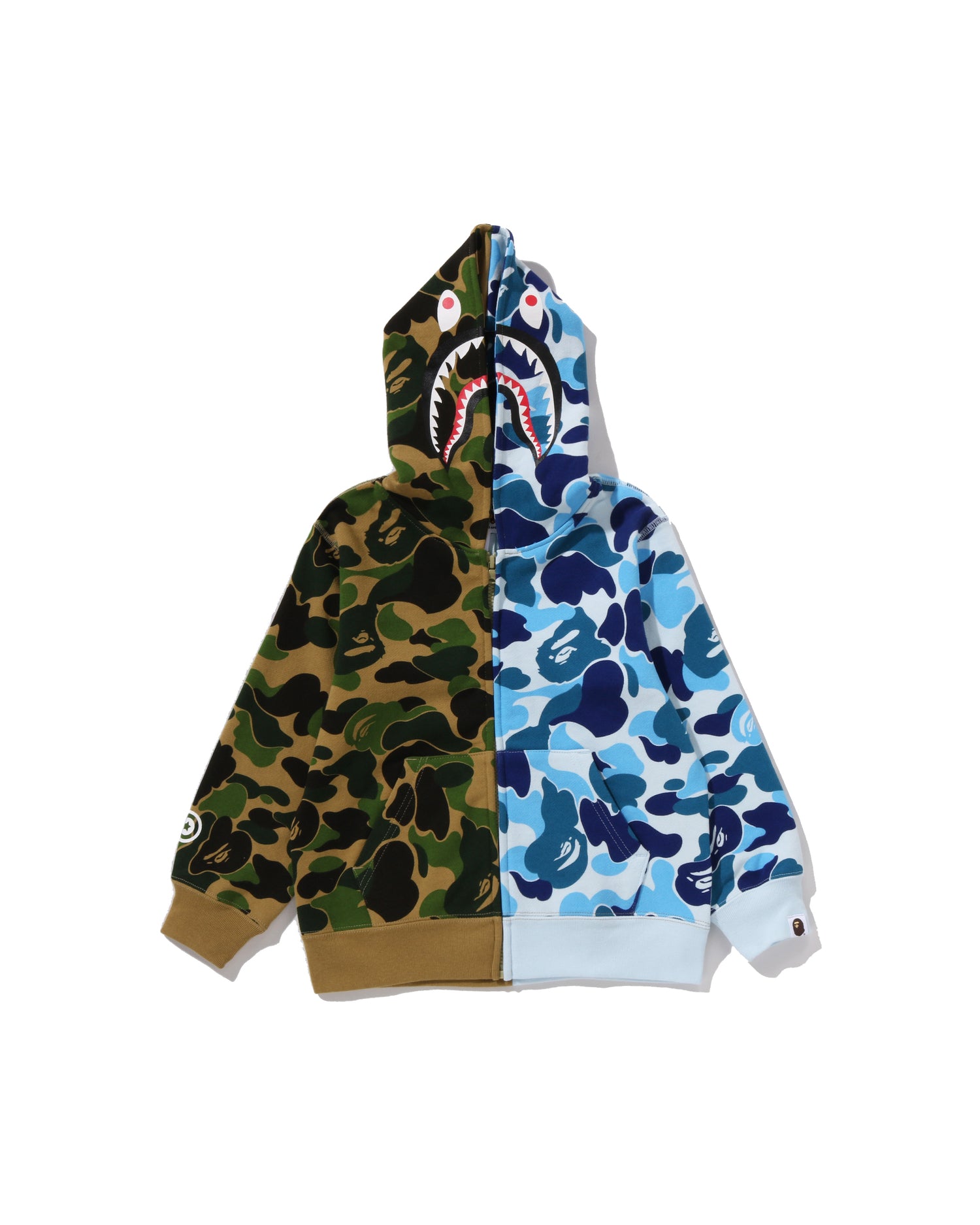 A BATHING APE® Kids Abc Camo Multi Shark Zip Hoodie | Bape