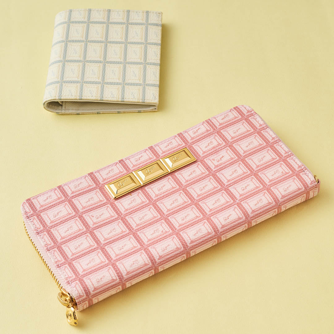 Strawberry Chocolate Zip Around Leather Long Wallet【Japan Jewelry