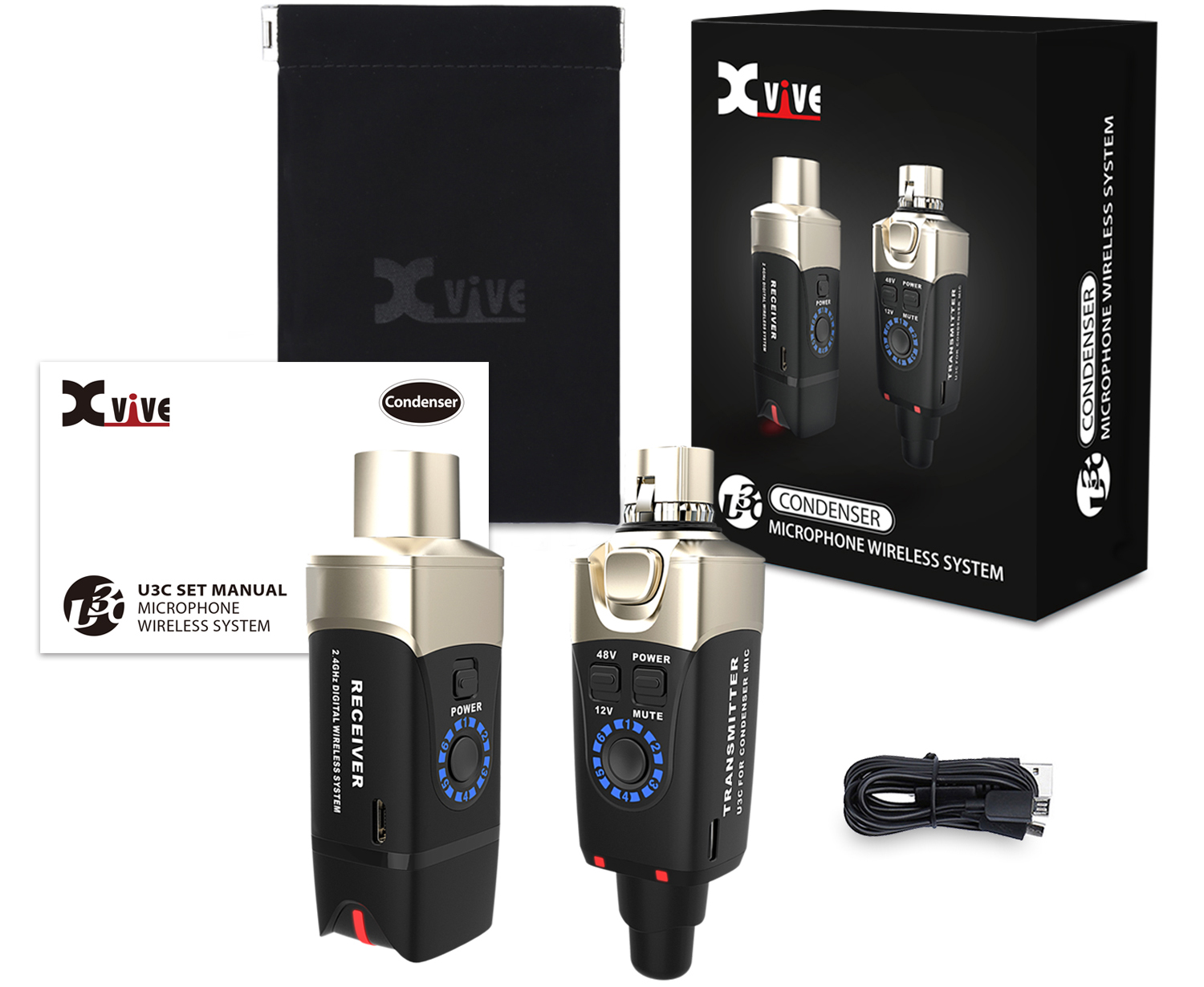 Xvive XV-U3C | お持ちのコンデンサーマイクをワイヤレス化！接続も