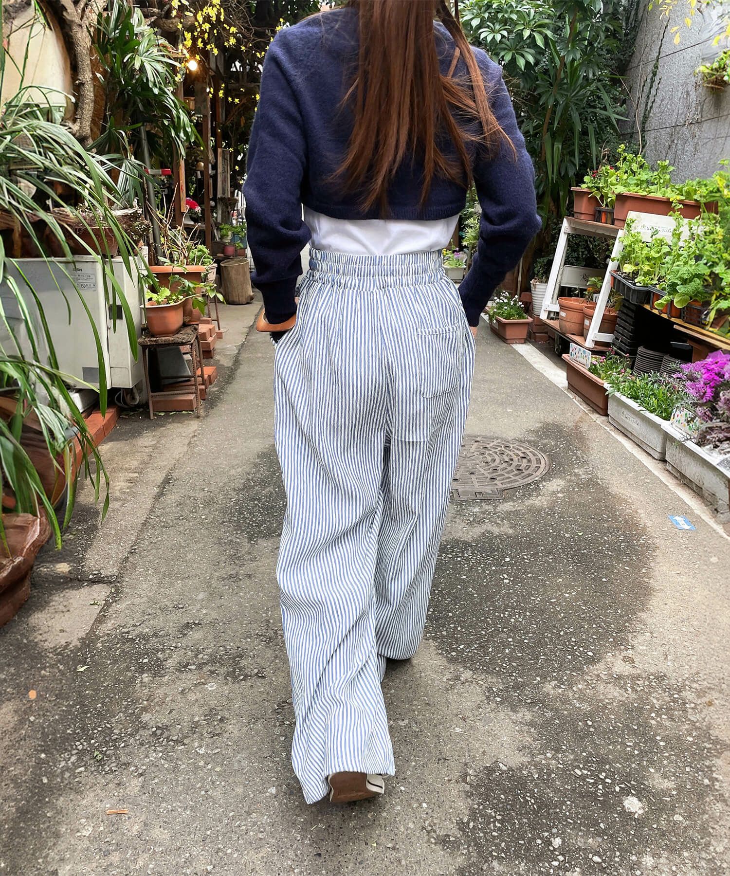 ストライプイージーパンツ | Stripe easy pants(comochi select)