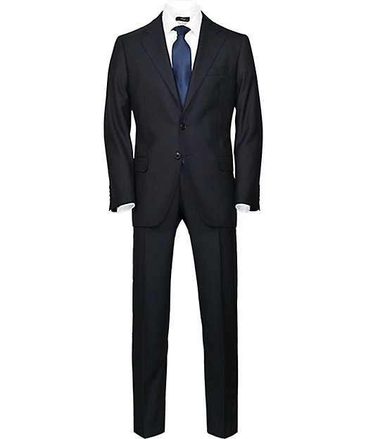 スーツ 国産生地 シングル ノープリーツ ネイビー | TRENZA PREMIUM